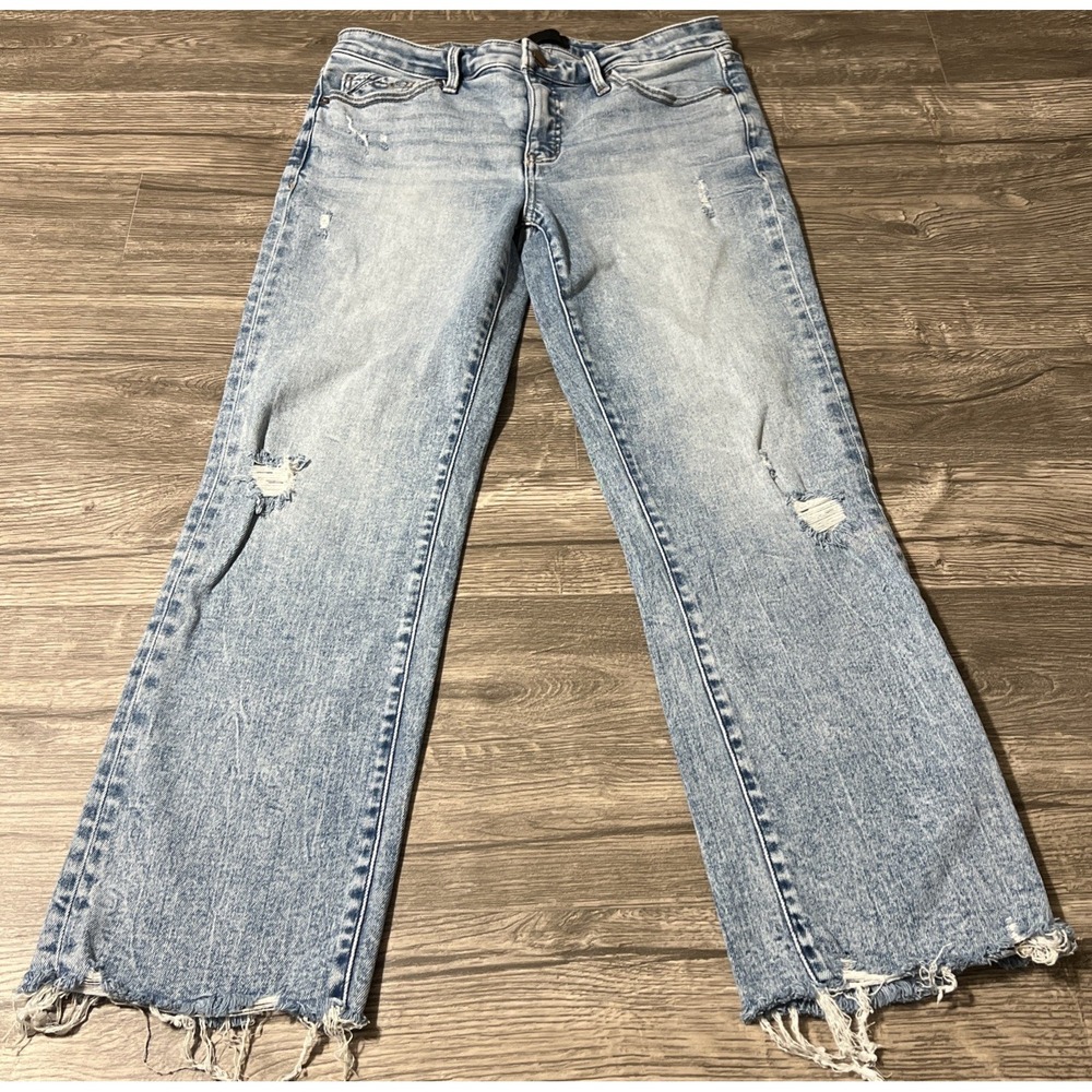 Buckle Black Fit No. 53 Cropped Straight Mid Rise Distressed Jeans Size 30x28 - Picture 2 of 10